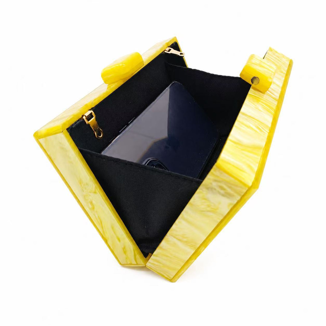 Marmorierte Acryl-Clutch