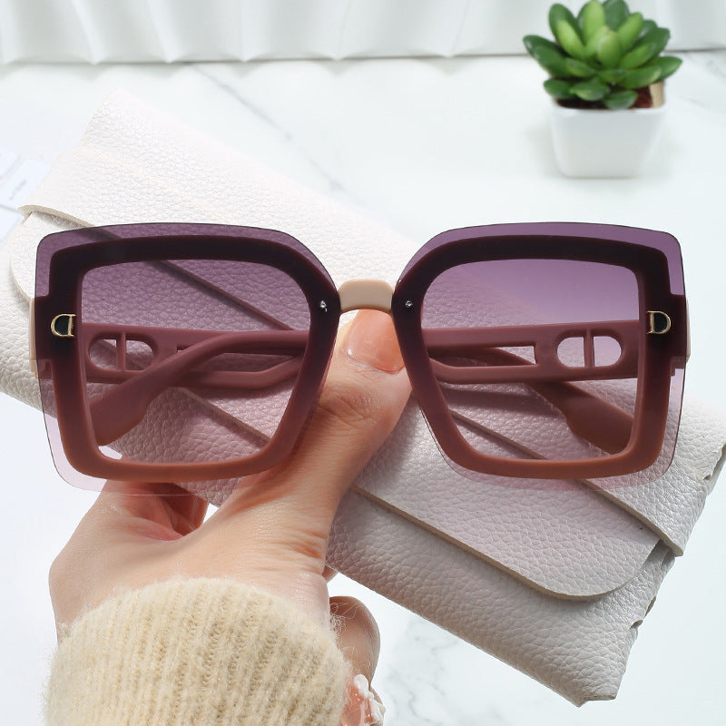 Damen modische oversized Sonnenbrille im geometrischen Design Karnz