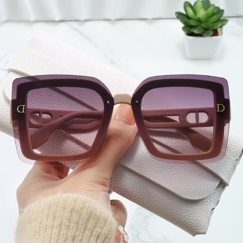 Damen modische oversized Sonnenbrille im geometrischen Design Karnz