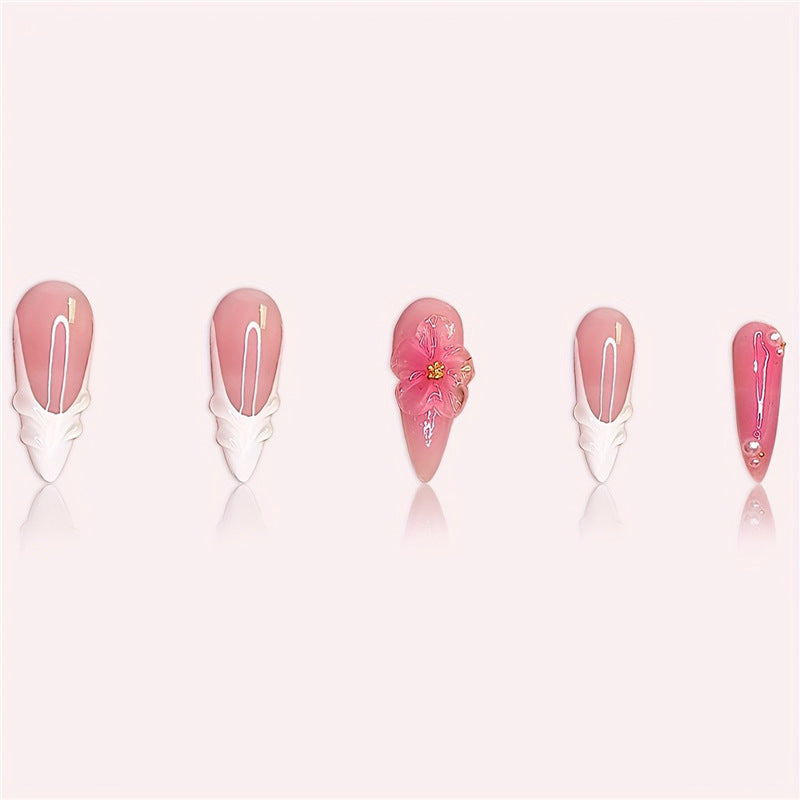 Floral 3D Press-On Nagelkunst Karnz