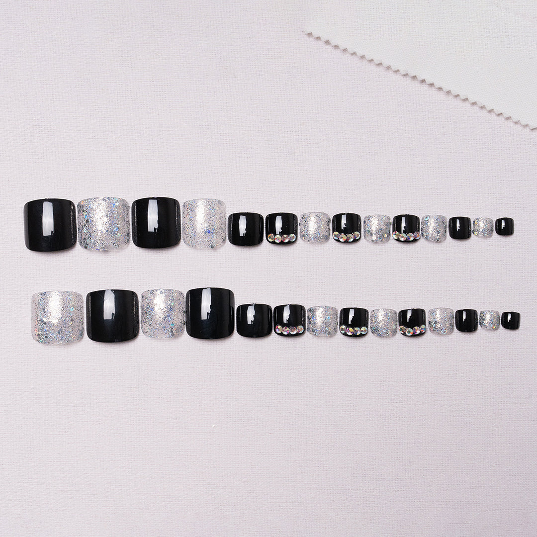 Glitzerndes Strass-Pediküre-Set