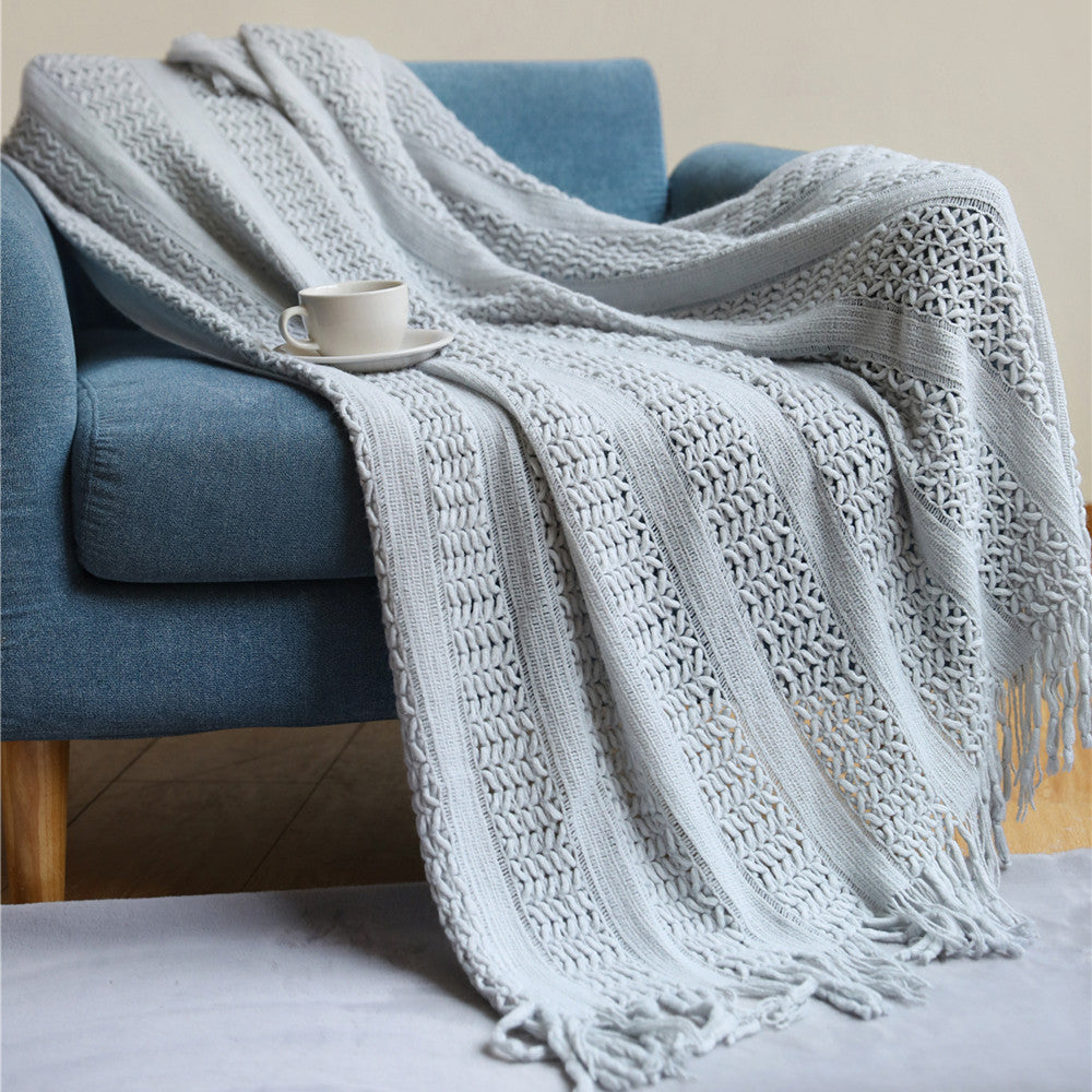 Texturiertes Strickwurfdecke