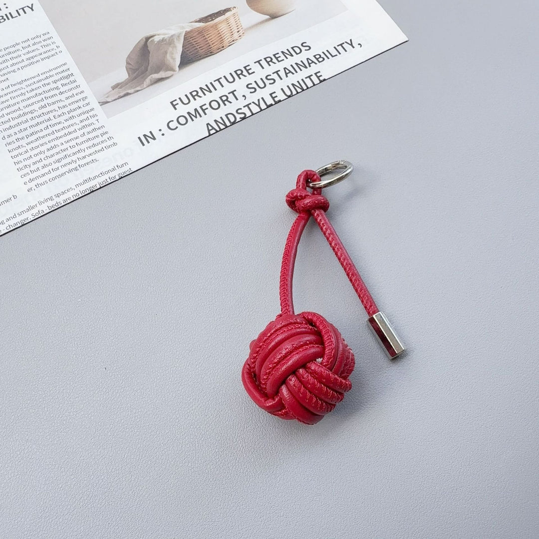Stylischer Knotenleder-Schlüsselanhänger Karnz