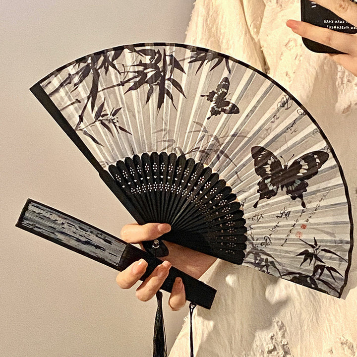 Handgefertigter Fächer mit Elegantem Schmetterlingsdesign Karnz