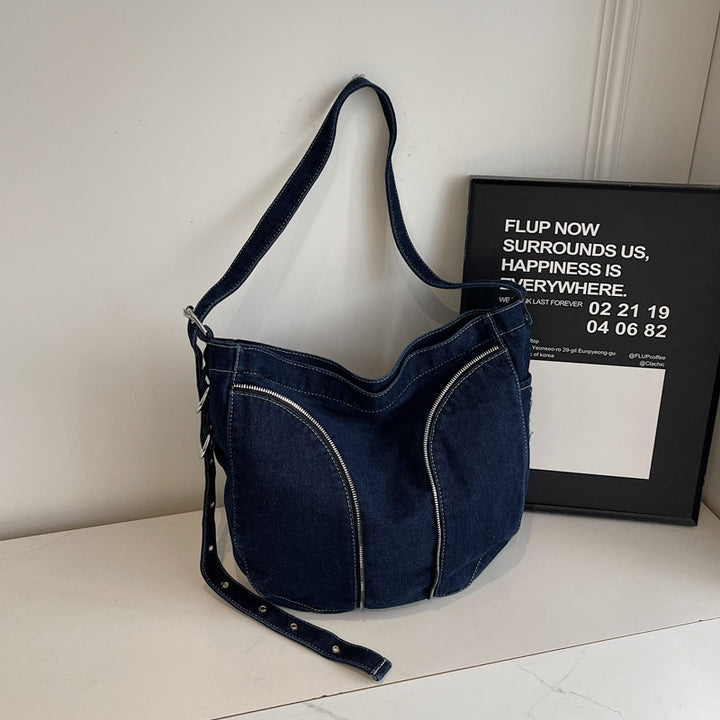 Modische Denim Schultertasche Karnz