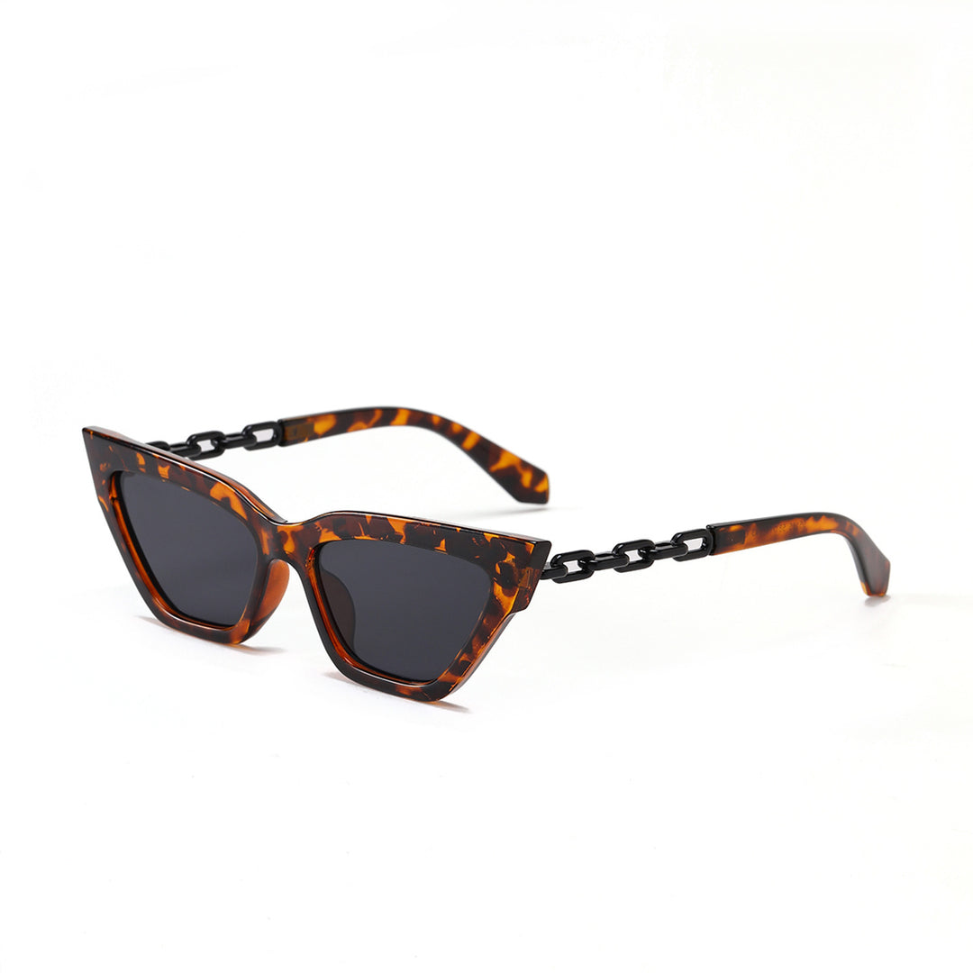 Damen Cat-Eye Sonnenbrille mit luxuriösem Kettenrahmen Karnz