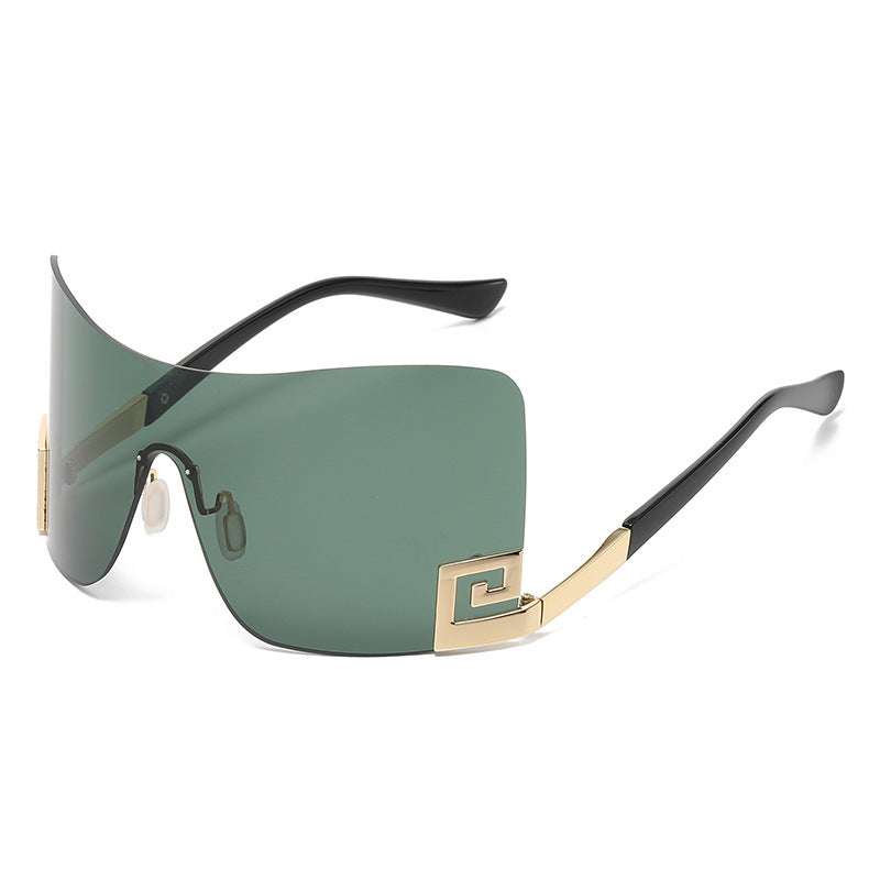 Damen Oversized Shield-Sonnenbrille mit extravagantem Design Karnz