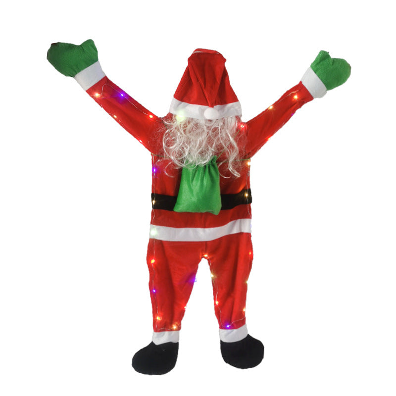 Dekorative Weihnachtsmann Türdeko mit Lichtern