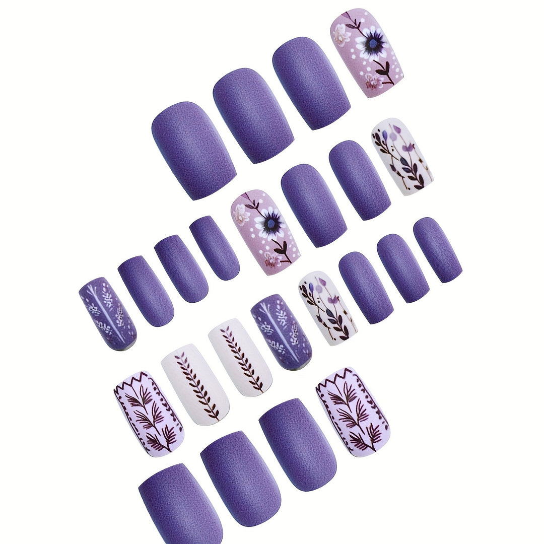 Künstlerisches Floral Press-On Nail Art Set Karnz