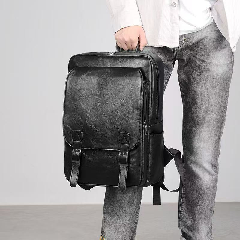 Leder Laptop Rucksack Karnz