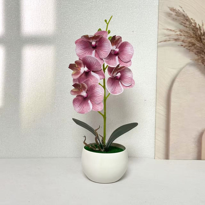 Realistische künstliche Orchideenpflanzenarrangement für die Innendekoration