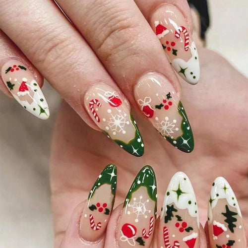 Festliche Feiertags-Stilettnagelkunst Karnz