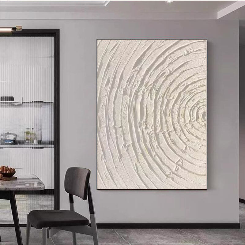 Strukturiertes kreisförmiges Relief-Leinwandkunstwerk