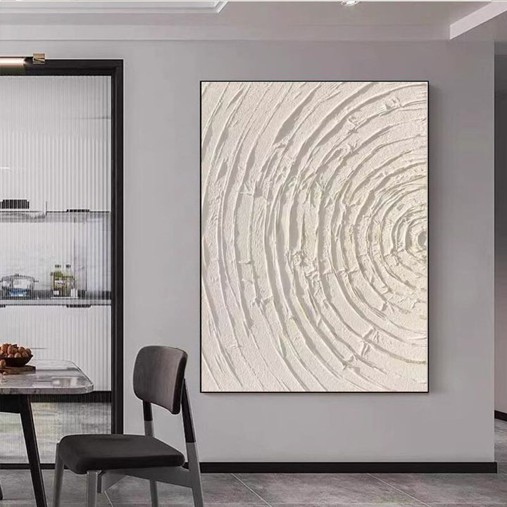Strukturiertes kreisförmiges Relief-Leinwandkunstwerk