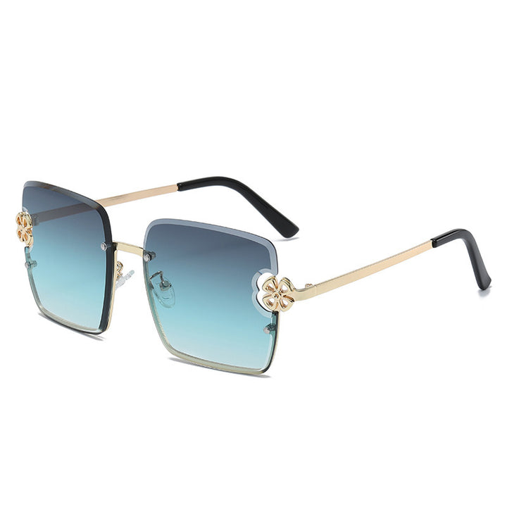 Damen quadratische Sonnenbrille mit floralem Design Karnz