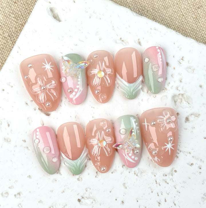 Künstlerisches Press-On Nail Art Set
