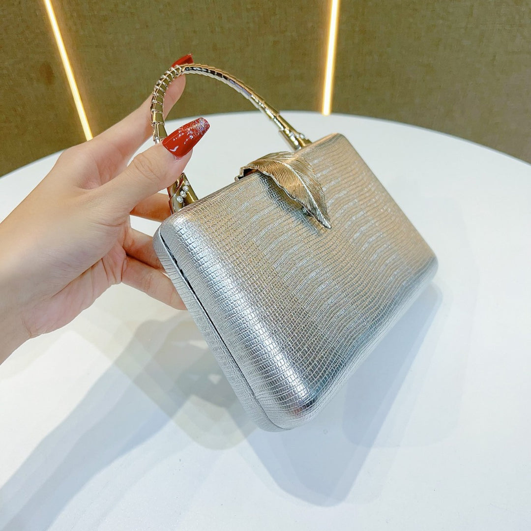 Elegante Blatt-Applikation Abendhandtasche