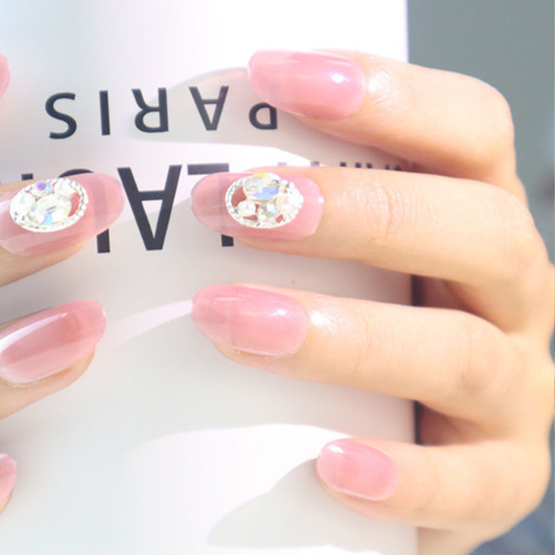 Elegantes Press-On-Nagelkunst-Set mit Strassakzenten