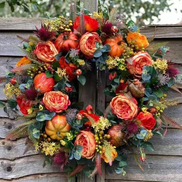 Herbstliche Blumen-Pumpkin Kranz