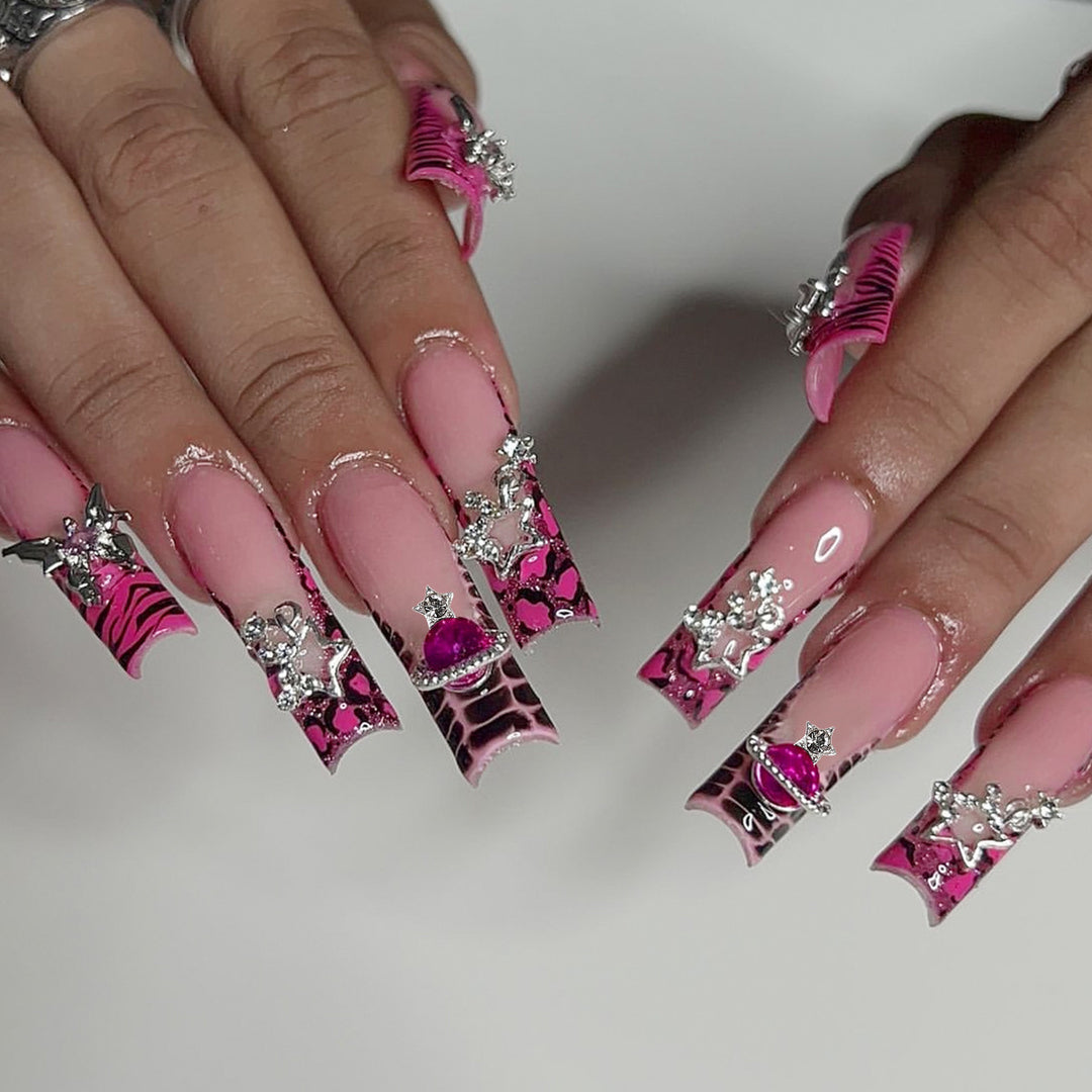 Glamorous 3D Glitter Nail Art Extensions Karnz