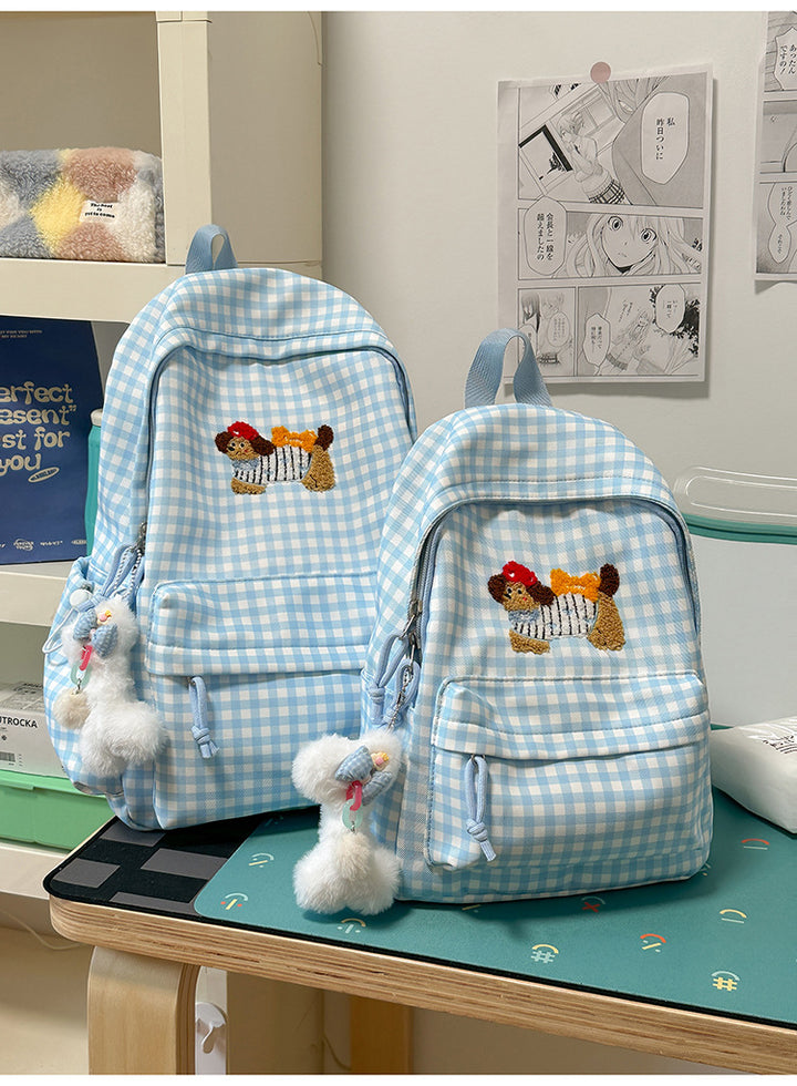 Niedlicher Hund bestickter Rucksack