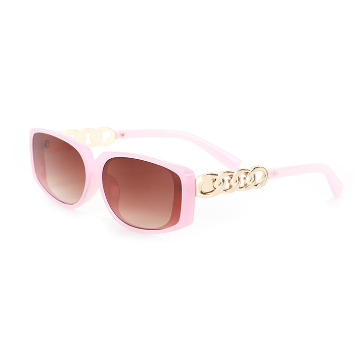 Damen quadratische Designer-Sonnenbrille mit goldenen Details Karnz