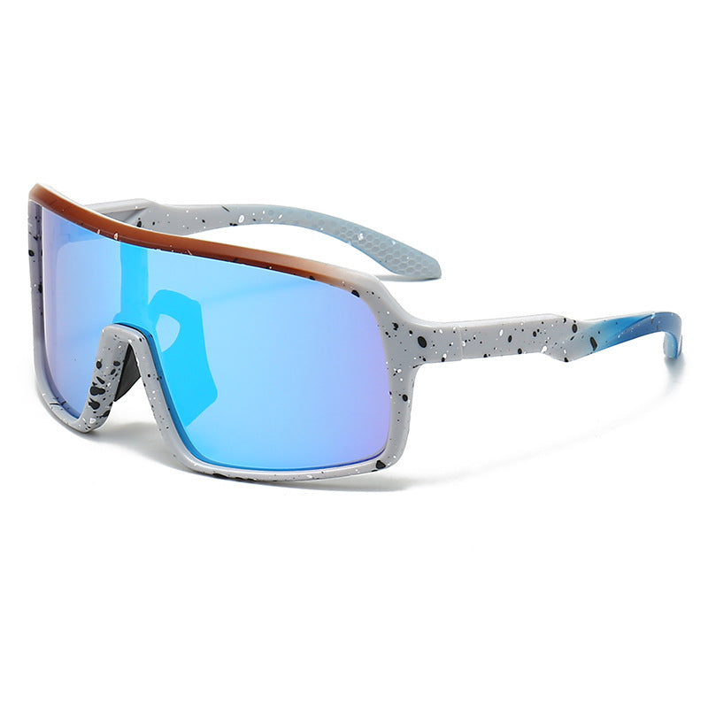 Damen modische Sonnenbrille im futuristischen Design mit großflächigen Gläsern Karnz