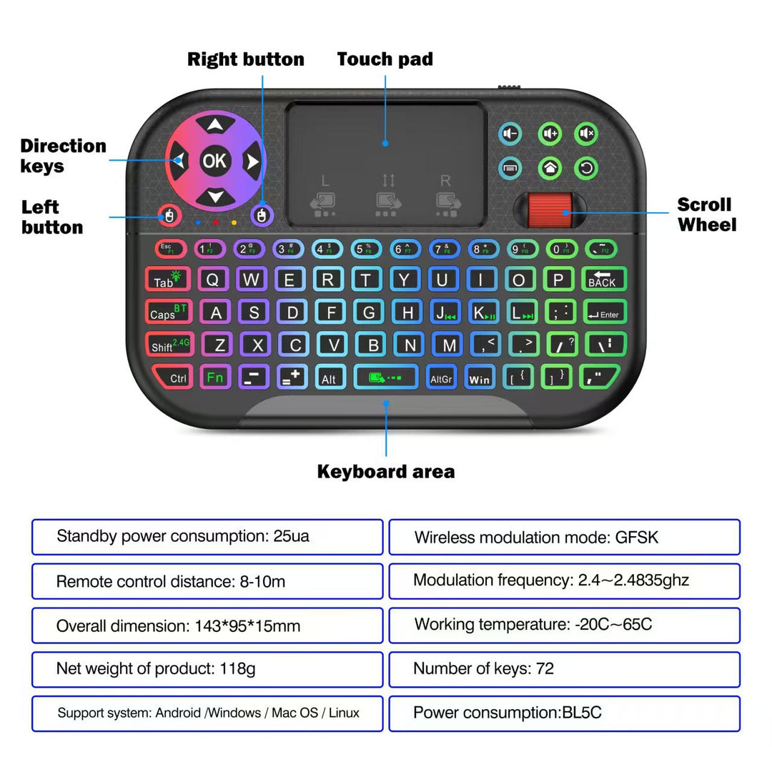 Mini Wireless Touchpad Tastatur Karnz