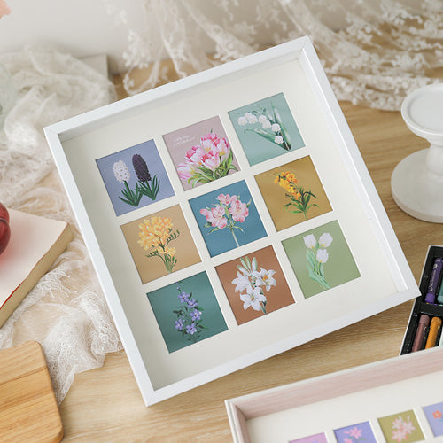 Rahmen Florale Kunst Collage Anzeige für Zuhause