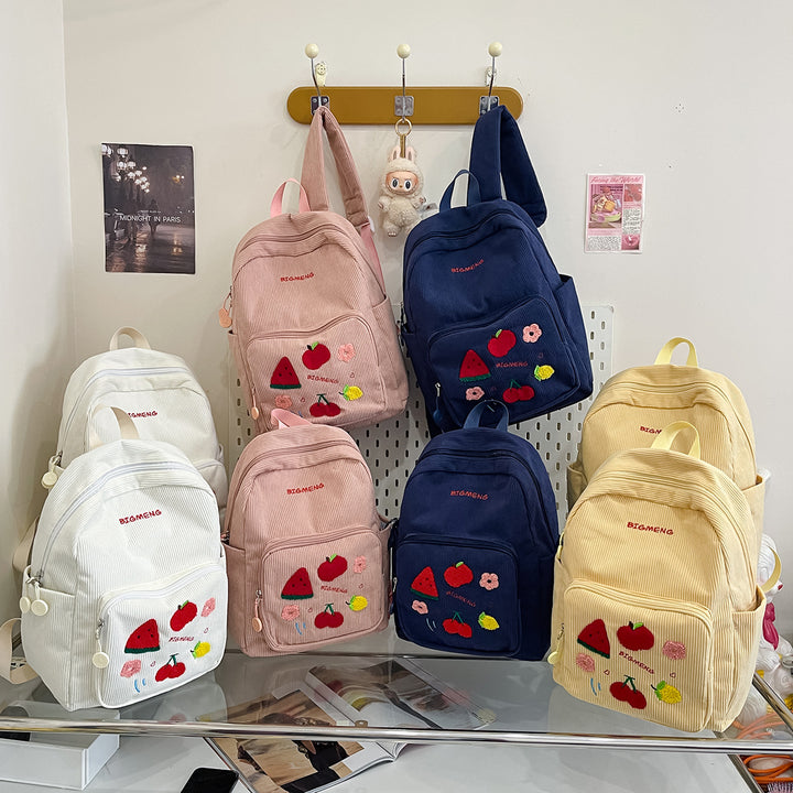 Stylische Bestickte Obstmuster Rucksack Karnz