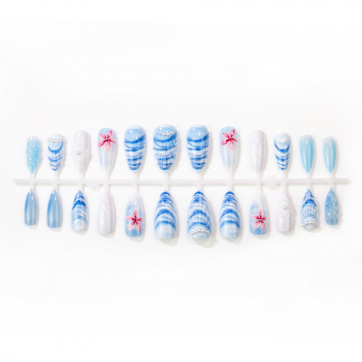 Künstlerisches Floral-Schalen-Design Druck-Nagelset
