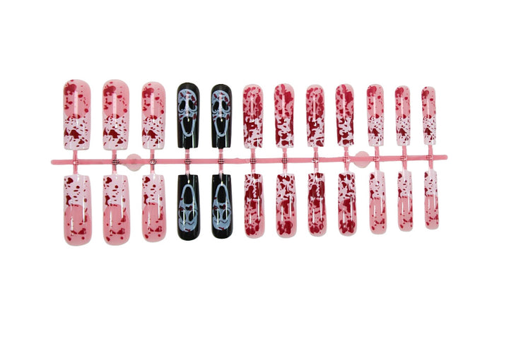 Halloween Kunstnagelset mit aufregenden blutigen Designs und gruseligen Motiven Karnz