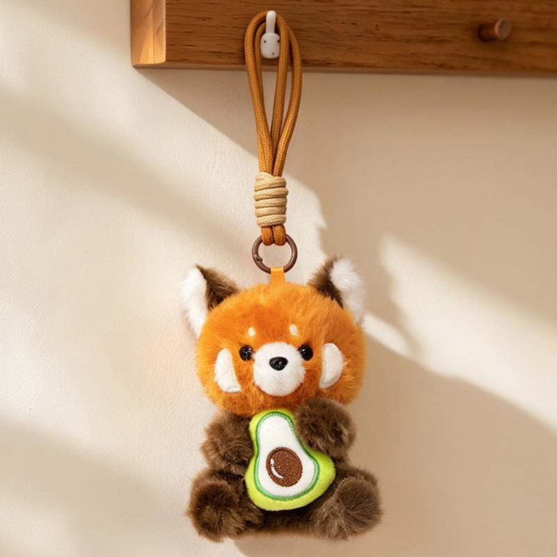 Plüsch Calico Katze Erdbeer Mini Taschenanhänger Schlüsselanhänger mit weichem Seilschlaufe & Metallclip Karnz
