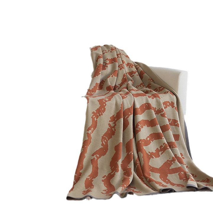 Atmungsaktive Baumwollmischung Jacquard Wurfdecke mit kontrastierendem Rand