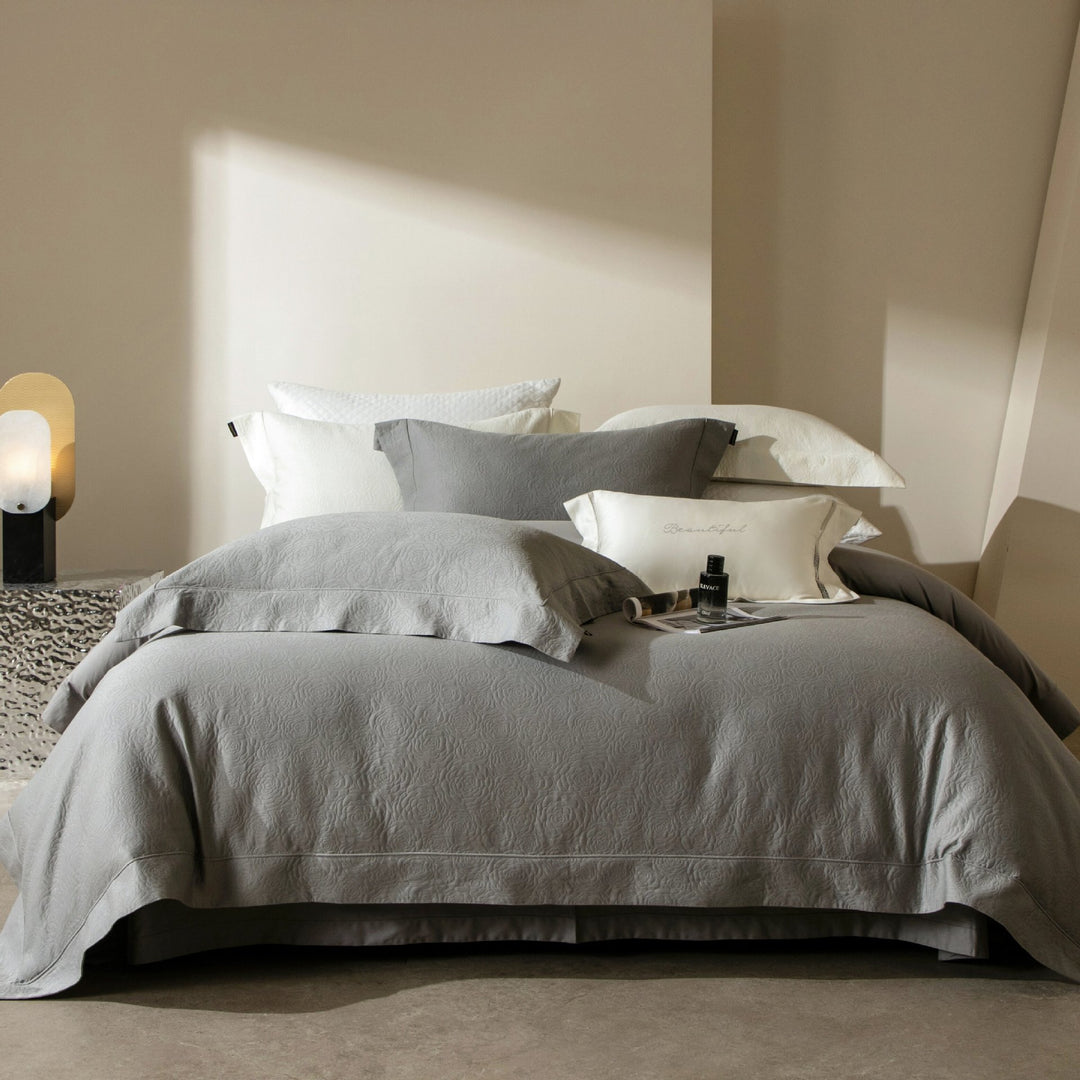 Luxuriöses Baumwoll-Jacquard-Decke Bettüberwurf Set