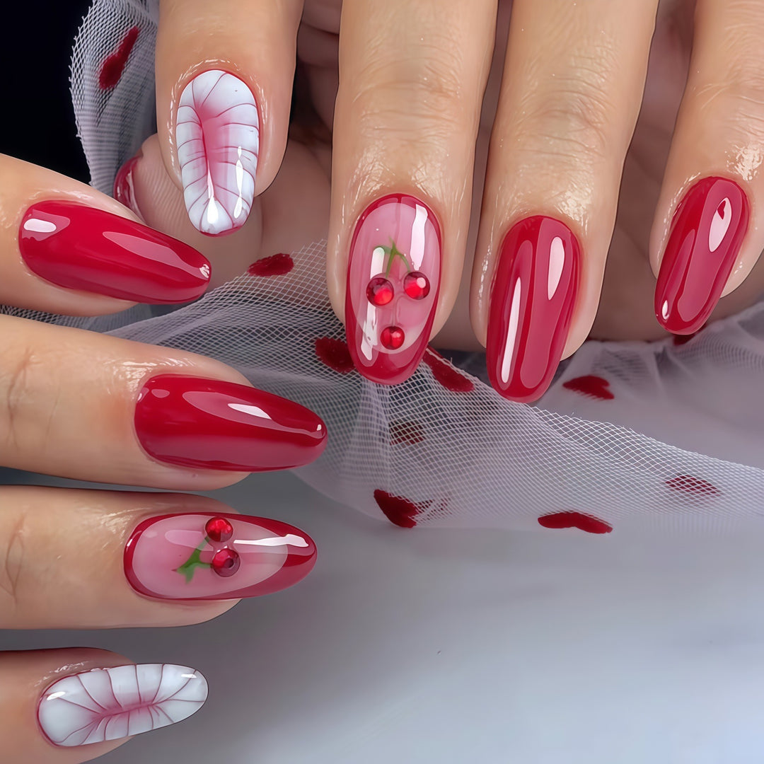 Künstlerisches Kirschblüten-Nageldesign Karnz