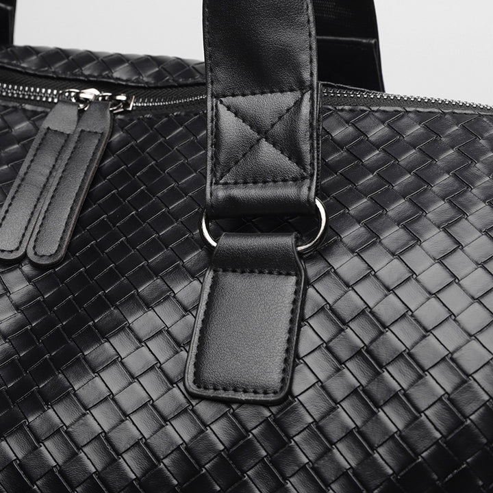 Luxuriöse Gewebte Leder Wochenend Reisel Tasche Karnz