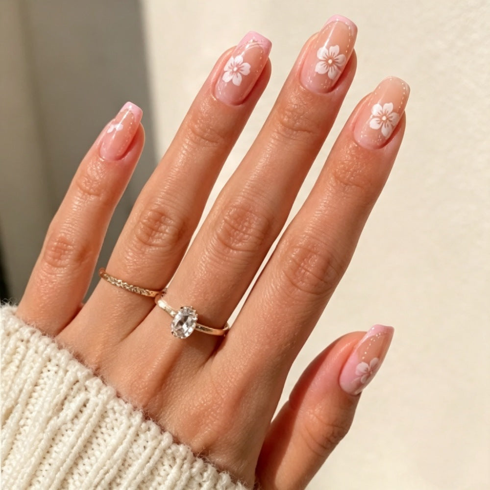 Floral-Design Press-On Nagelkunst Set Karnz