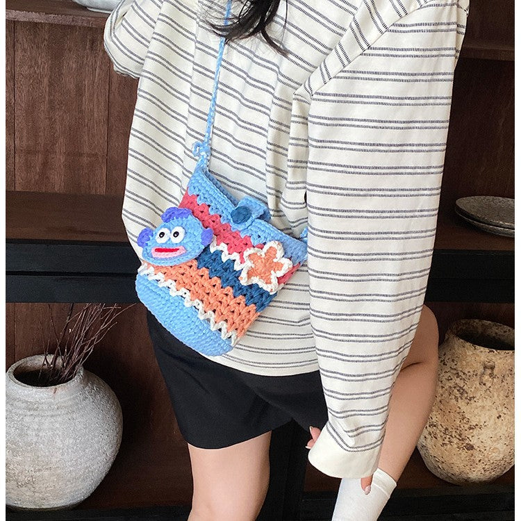 Spaß Häkel Fischförmige Mini Eimer Tasche