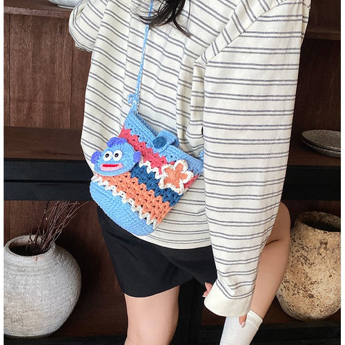 Spaß Häkel Fischförmige Mini Eimer Tasche