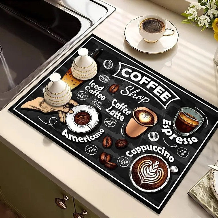 Kaffeethemen dekorative Küchenmatte