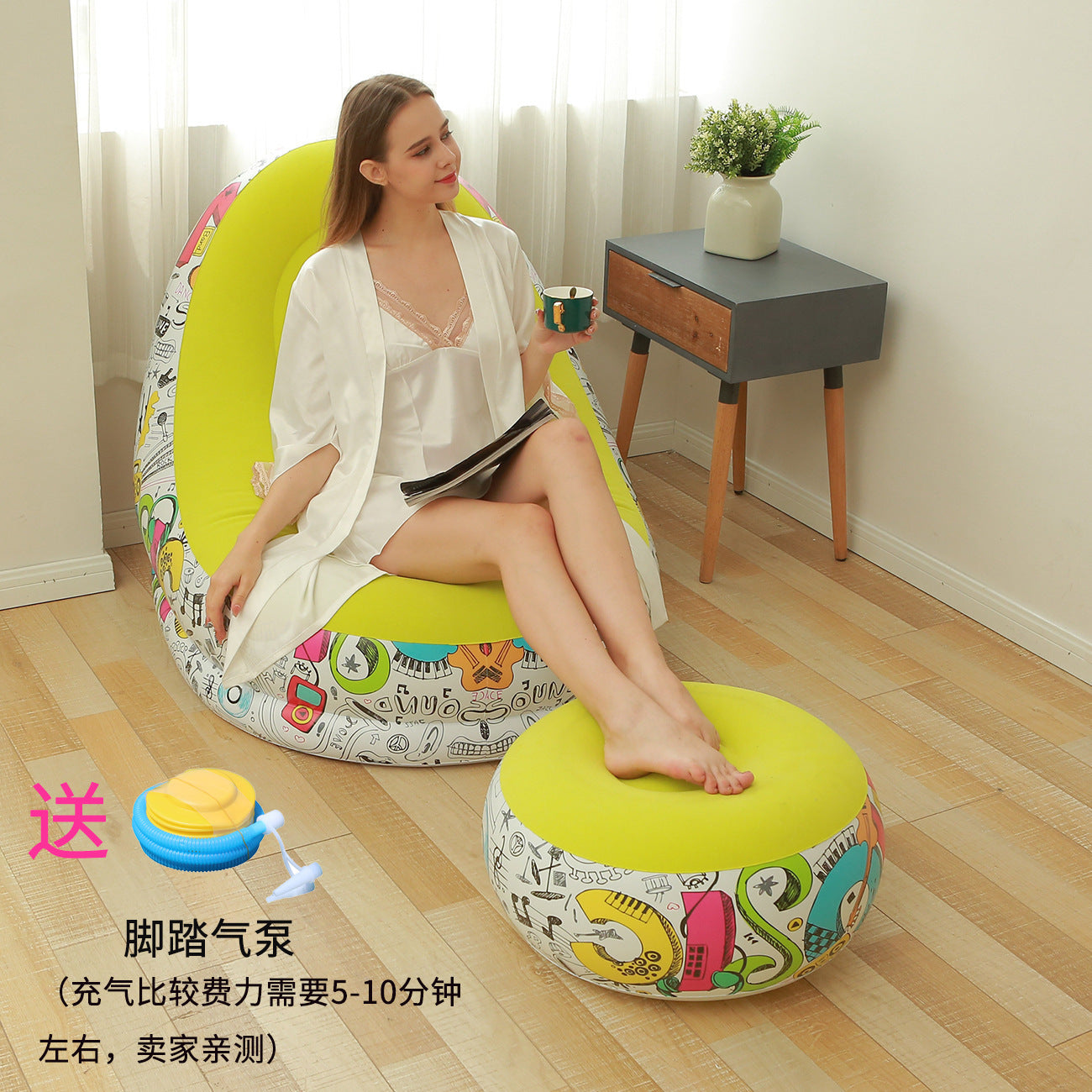 Damen Aufblasbares Komfort-Sofa mit ergonomischer Rückenlehne Karnz