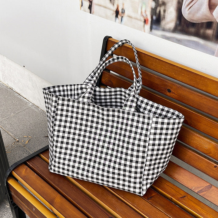 Stilvolle Karierte Utility Tote Bag Karnz