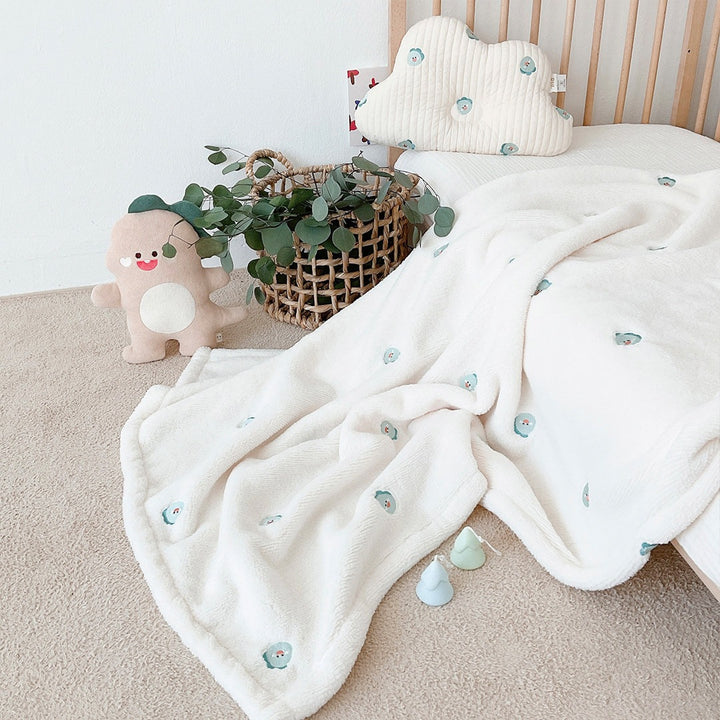 Weiches Floral besticktes Werfen Decke