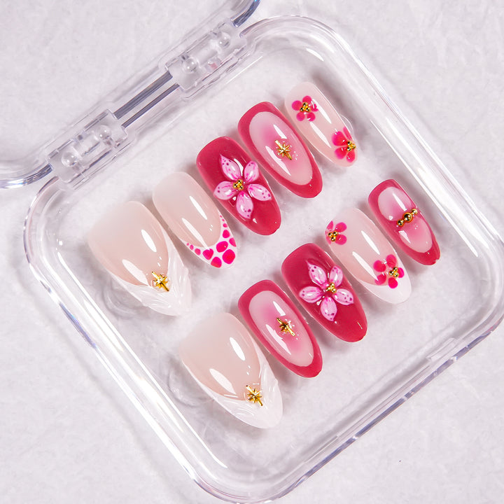 Dekoratives Floral Press-On Nagelset