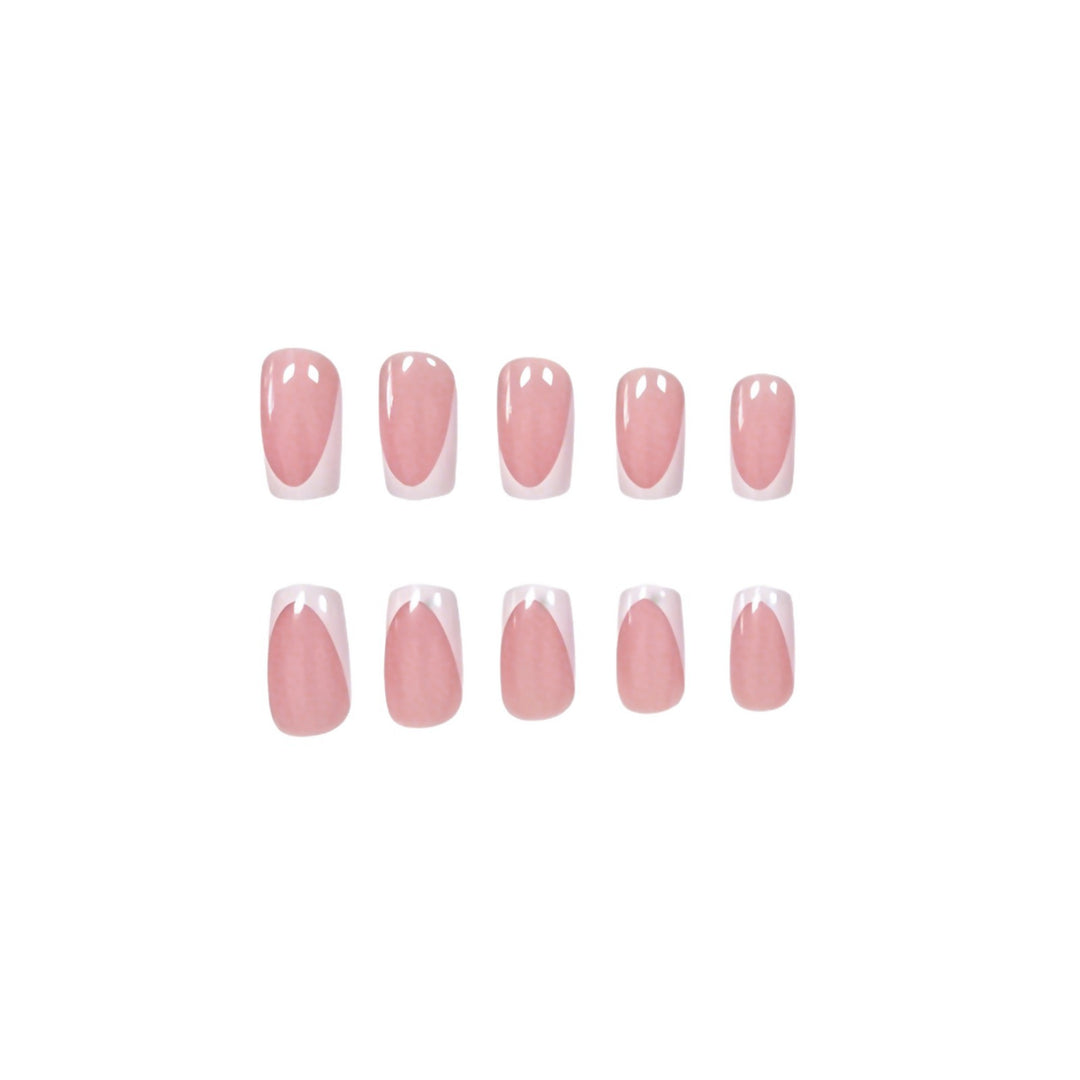 Klassisches French Tip Press-On Nagelset Karnz