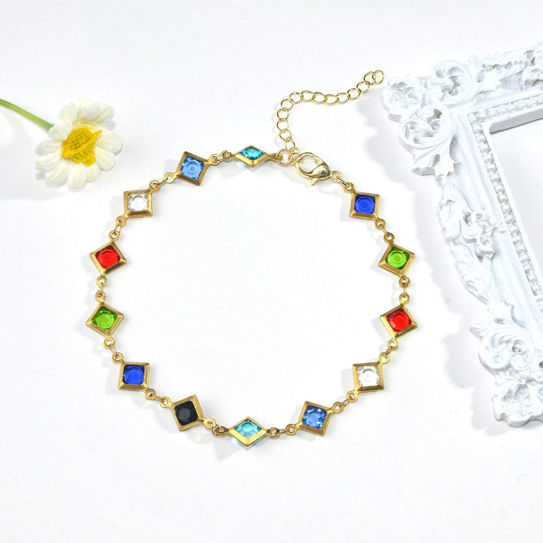 Buntes Edelstein-Kettenarmband Karnz 1788164354