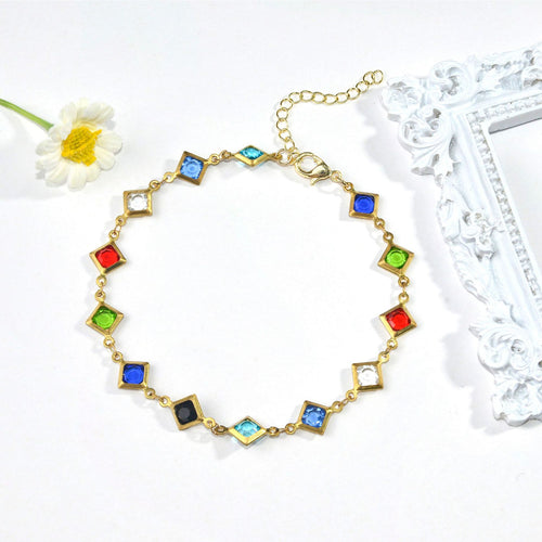 Buntes Edelstein-Kettenarmband Karnz 1788164354