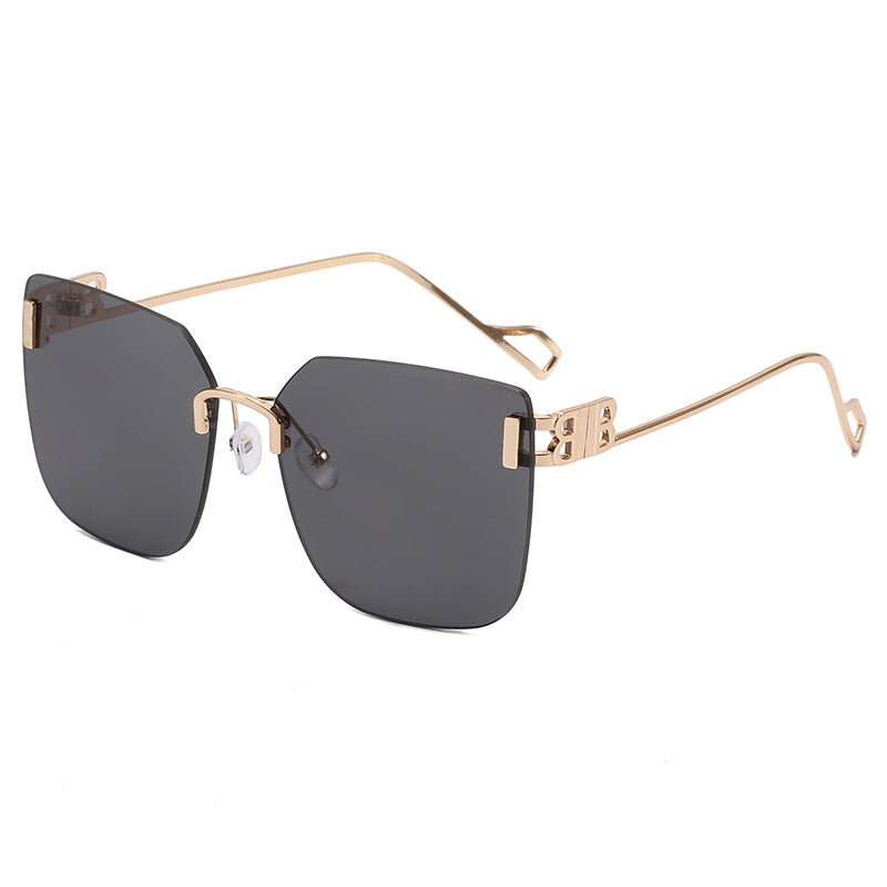 Damen elegante quadratische Sonnenbrille mit goldfarbenem Metallrahmen Karnz
