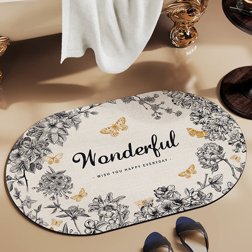 Florale inspirierende Badematte